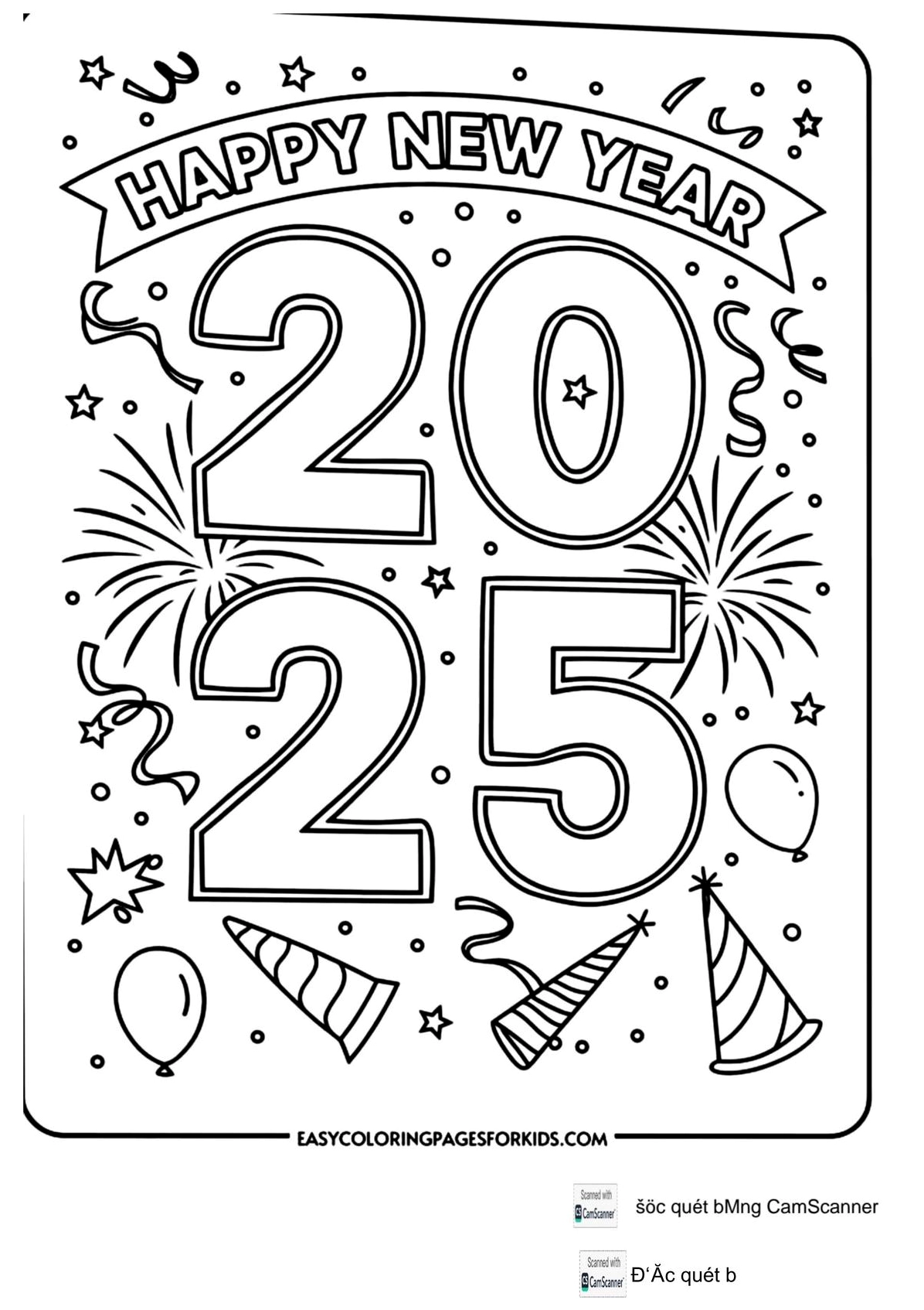 tranh tô màu bé chúc tết ông bà bên mâm cúng tất niên