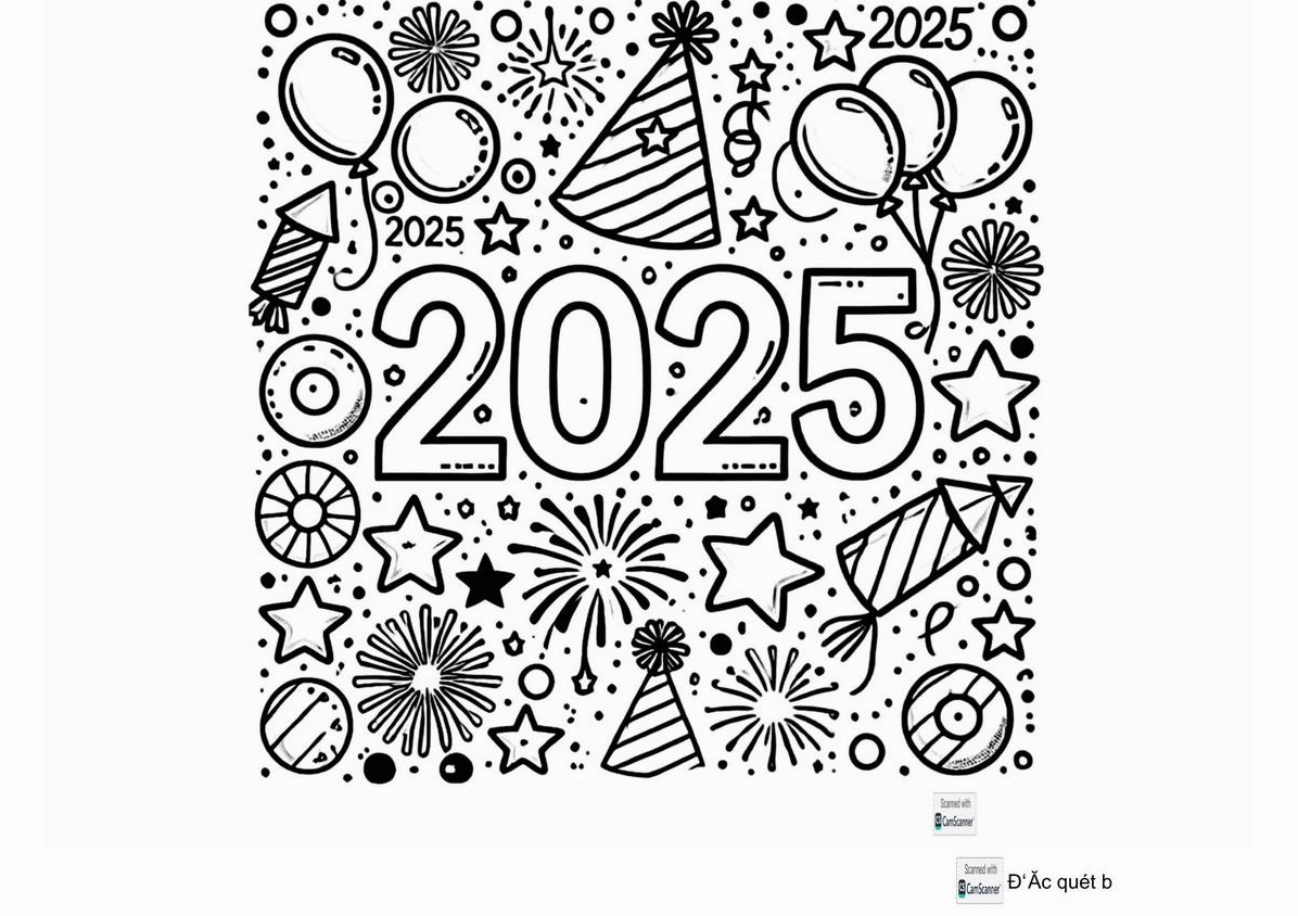 tranh tô màu bé chúc tết ông bà trong trang phục áo dài truyền thống