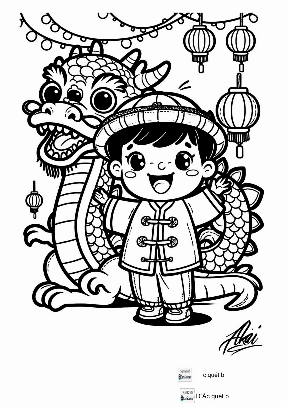 tranh tô màu bé chúc tết ông bà và các hoạt động vui chơi khác