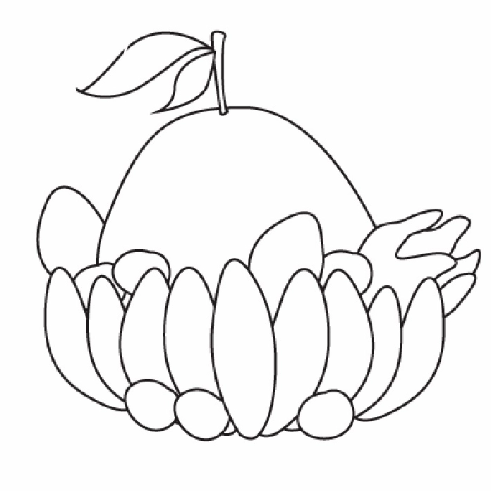 tranh tô màu bé chúc tết ông bà và phụ mẹ bày mâm ngũ quả