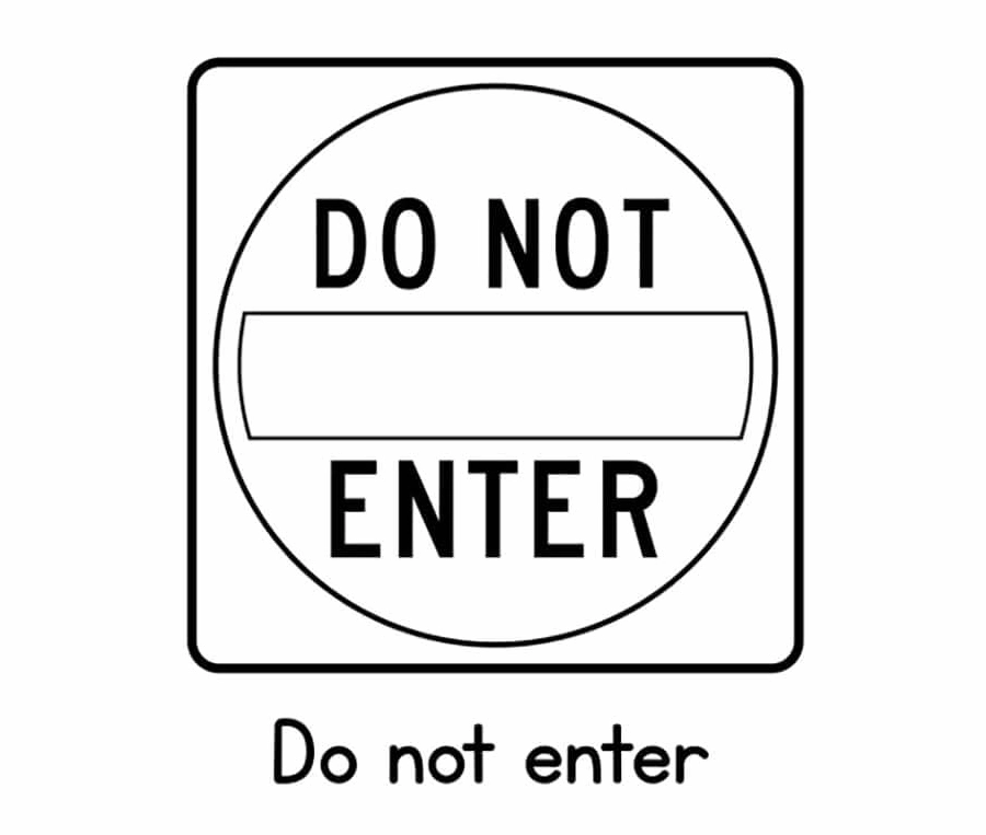 tranh tô màu biển báo cấm đi vào đường