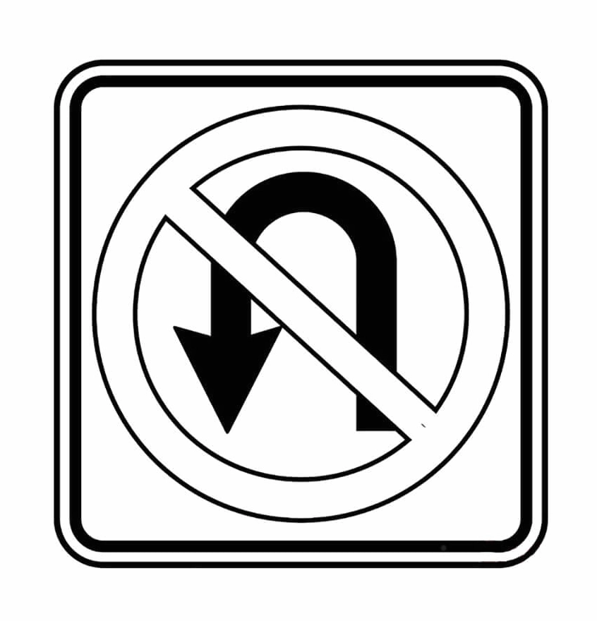 tranh tô màu biển báo cấm quay đầu
