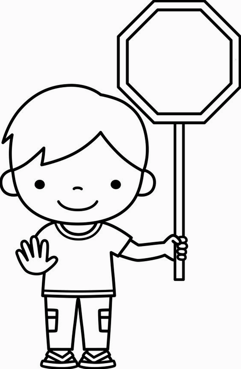 Tranh tô màu biển báo giao thông đường bộ cho bé học vui