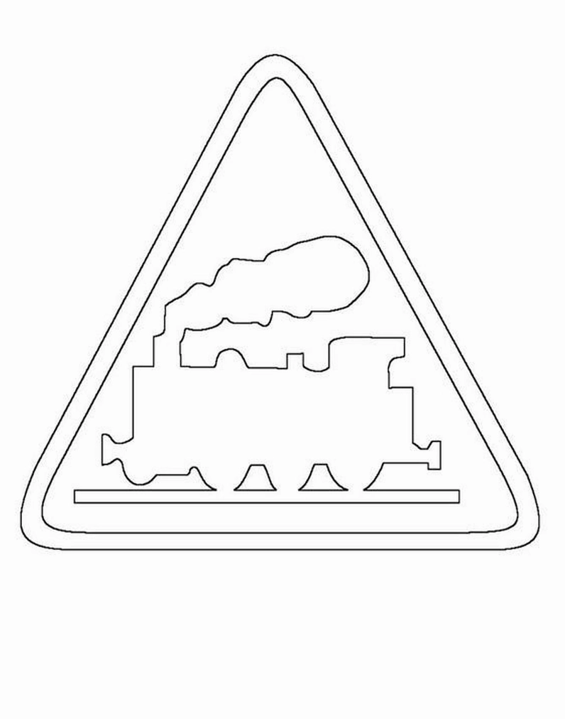 Tranh tô màu biển báo nguy hiểm giúp bé học luật từ nhỏ