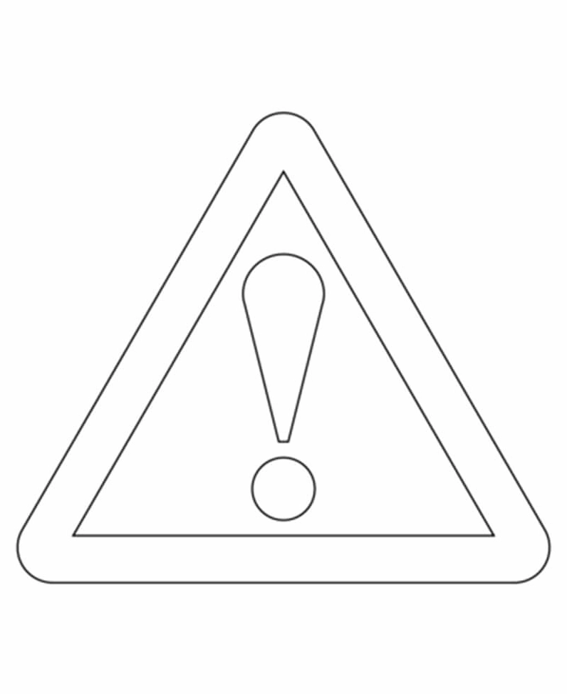 Tranh tô màu biển báo nguy hiểm sắc nét cho bé tập tô