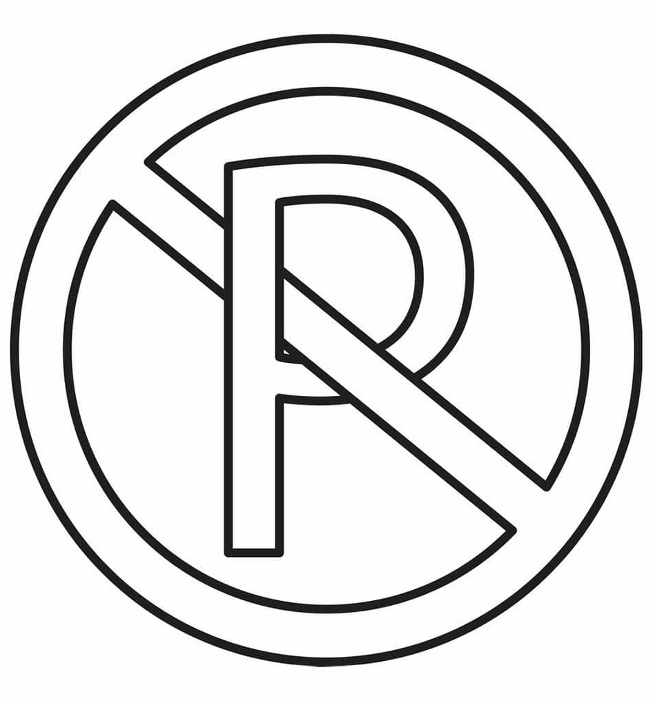 tranh tô màu biển cấm đỗ