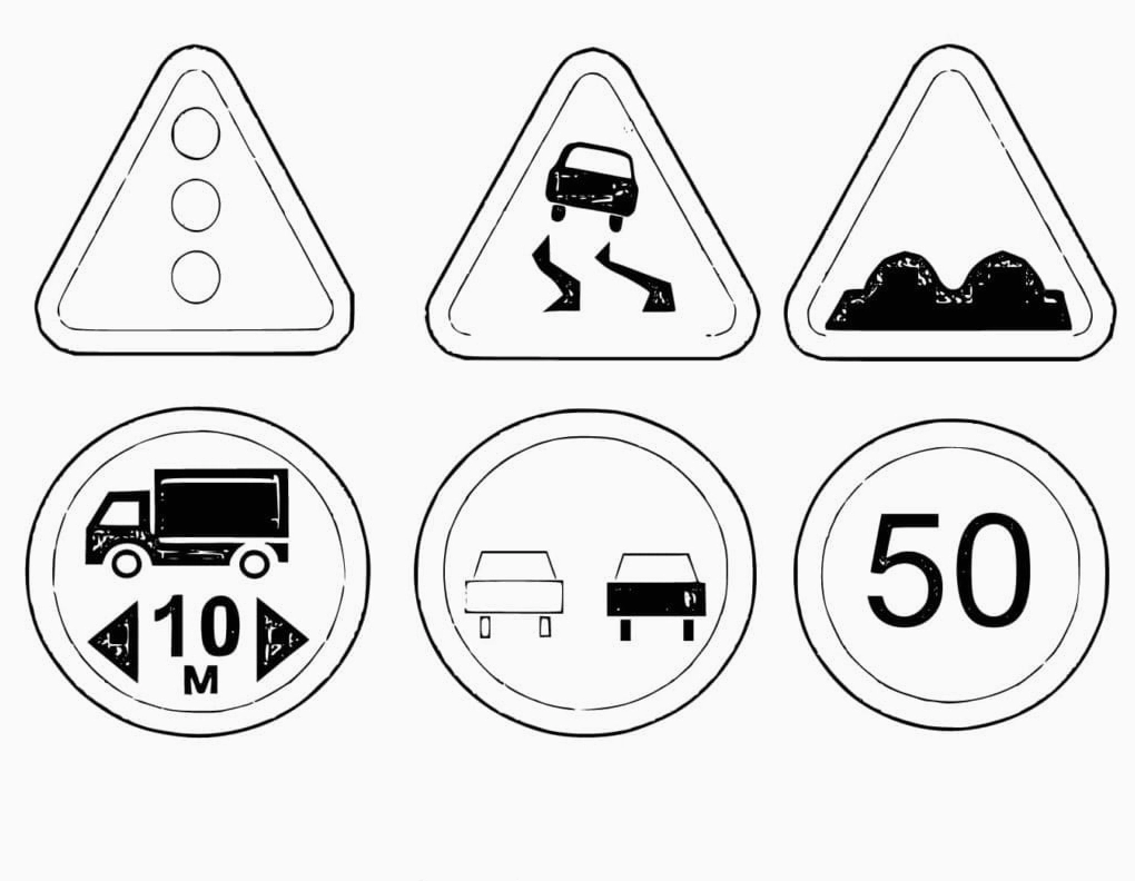 tranh tô màu biển cảnh báo