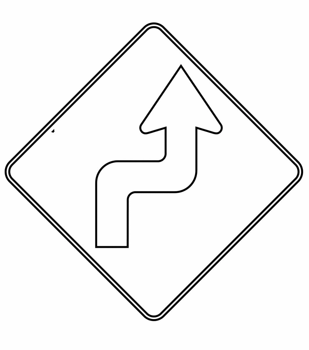 tranh tô màu biển chỉ dẫn đường bộ