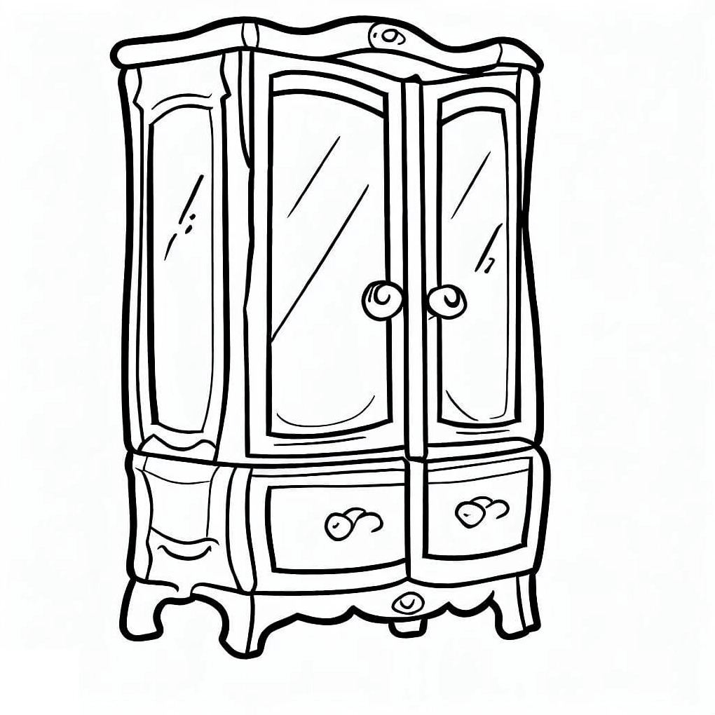 Tranh tô màu cái tủ đẹp cho bé rèn luyện tính kiên nhẫn
