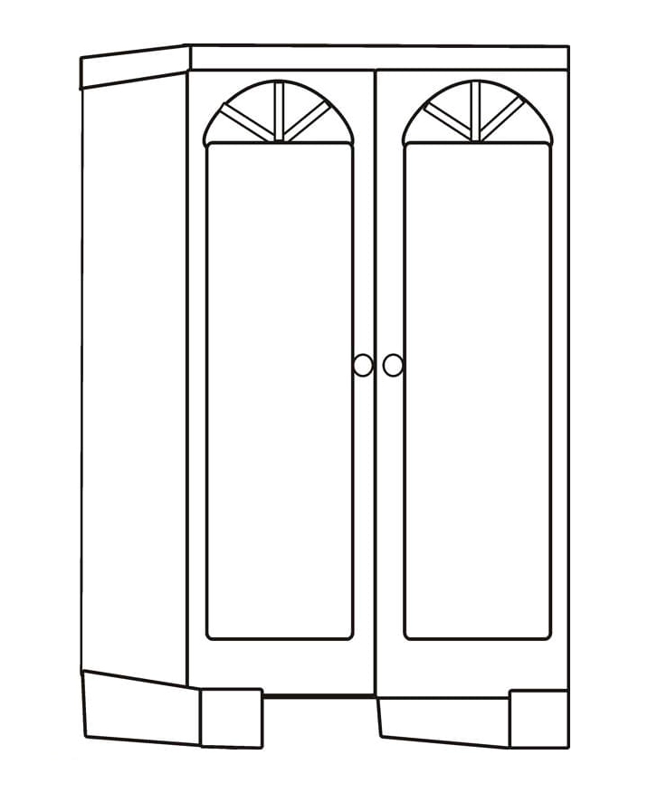 Tranh tô màu cái tủ đơn giản giúp bé dễ dàng nhận biết