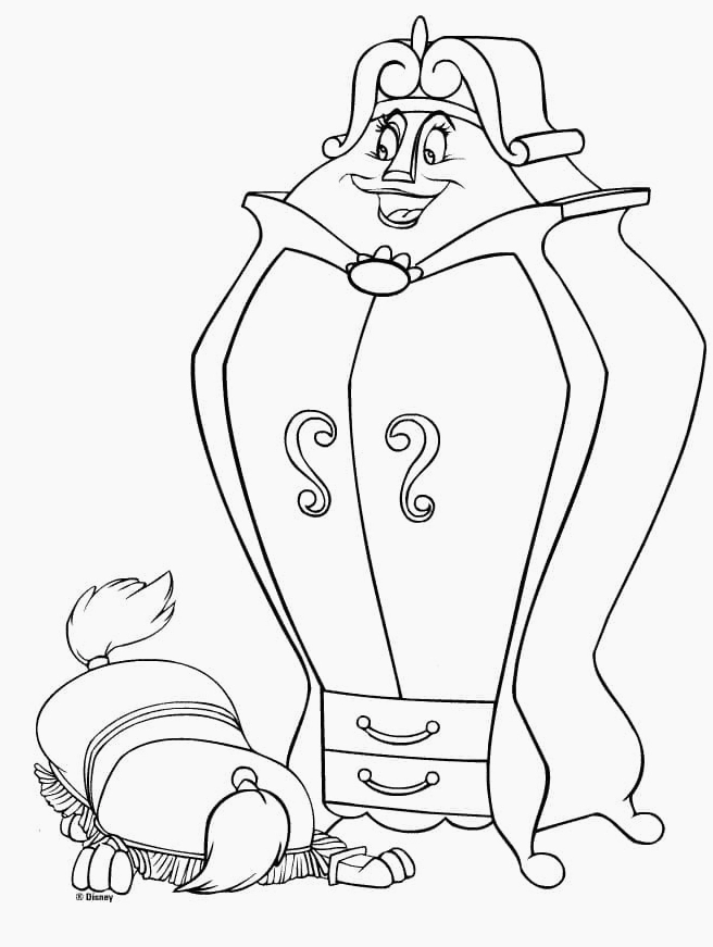 Tranh tô màu cái tủ hoạt hình vui nhộn