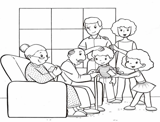 Tranh tô màu chúc Tết ông bà ý nghĩa cho bé