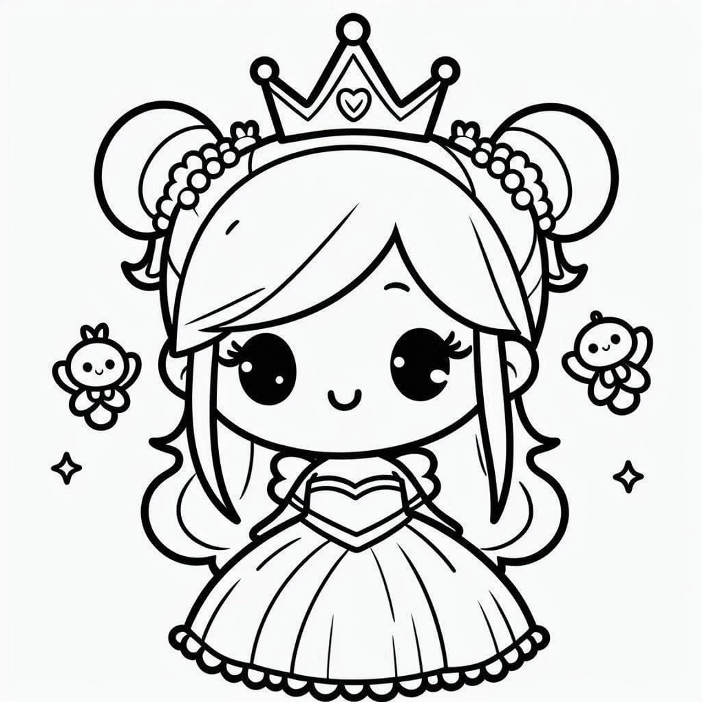 tranh tô màu công chúa thay quần áo chibi đẹp lộng lẫy