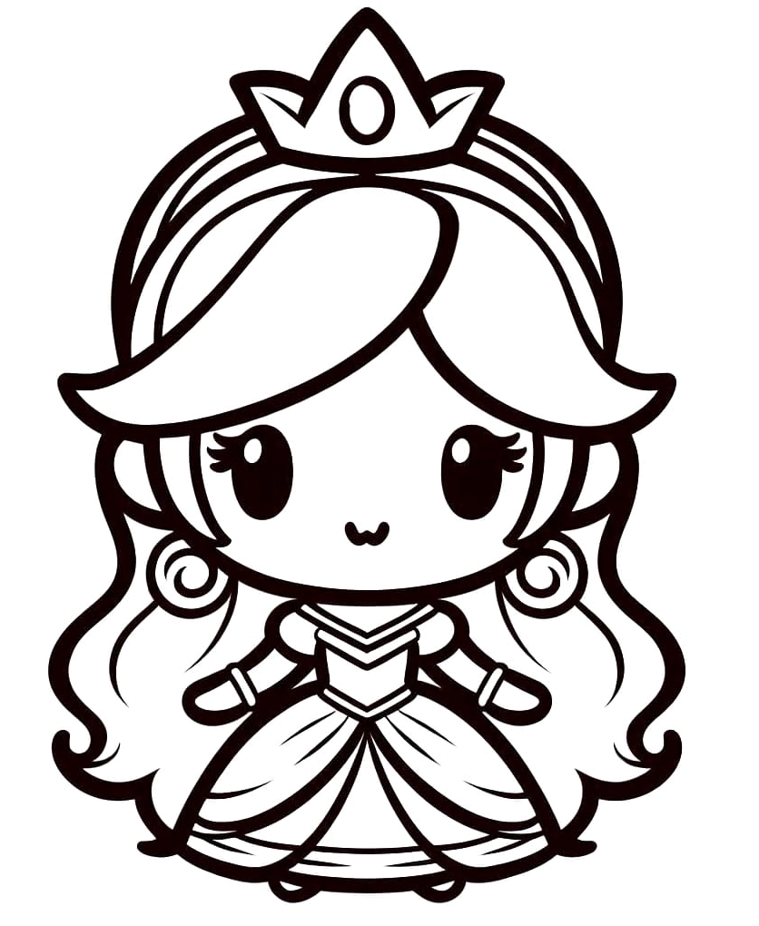 tranh tô màu công chúa thay quần áo chibi xinh xắn ngọt ngào