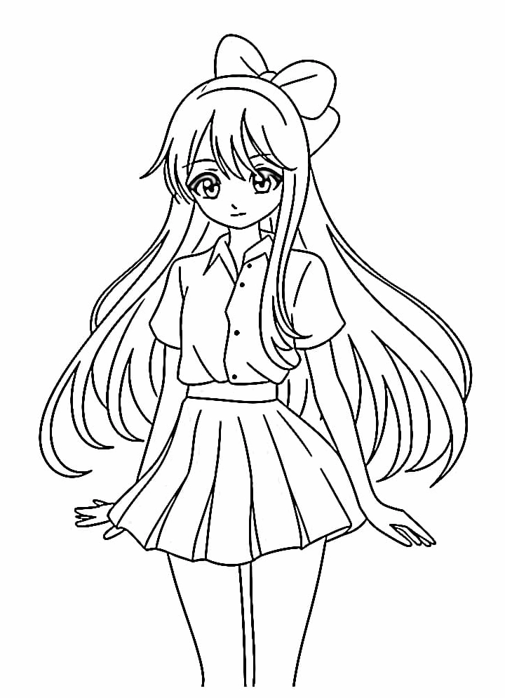 tranh tô màu công chúa thay quần áo phong cách anime