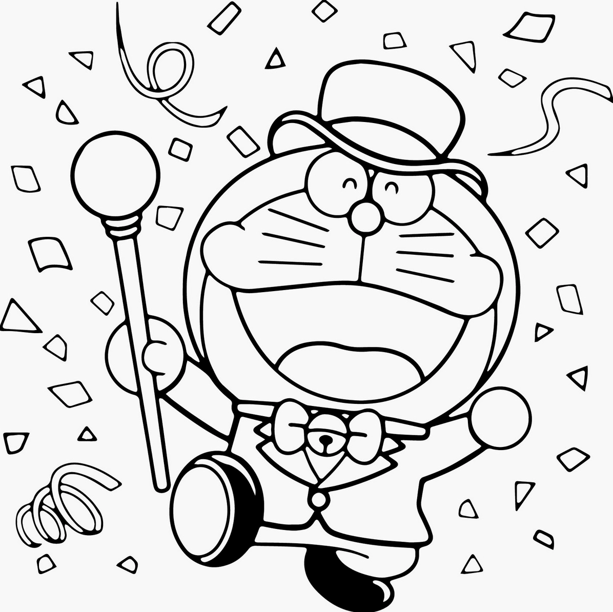 Tranh tô màu Doraemon số 5 hồn nhiên