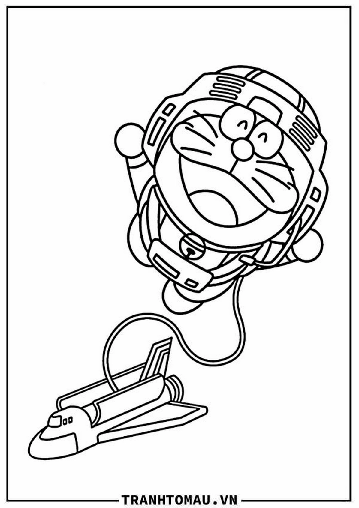 Tranh tô màu Doraemon số 7 cùng những người bạn