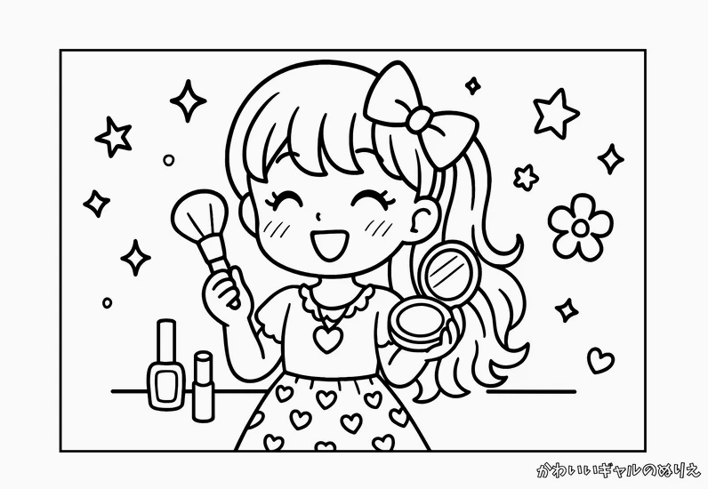 Tranh tô màu em bé gái dễ thương với nụ cười rạng rỡ khiến bé nào cũng thích mê