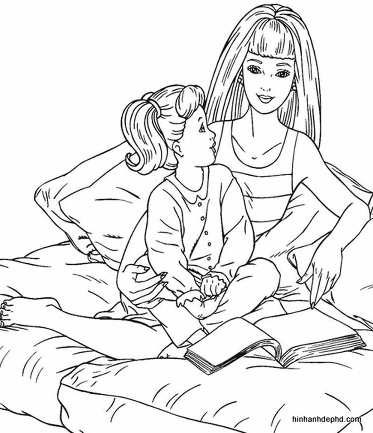 Tranh tô màu gia đình số 1 đầm ấm