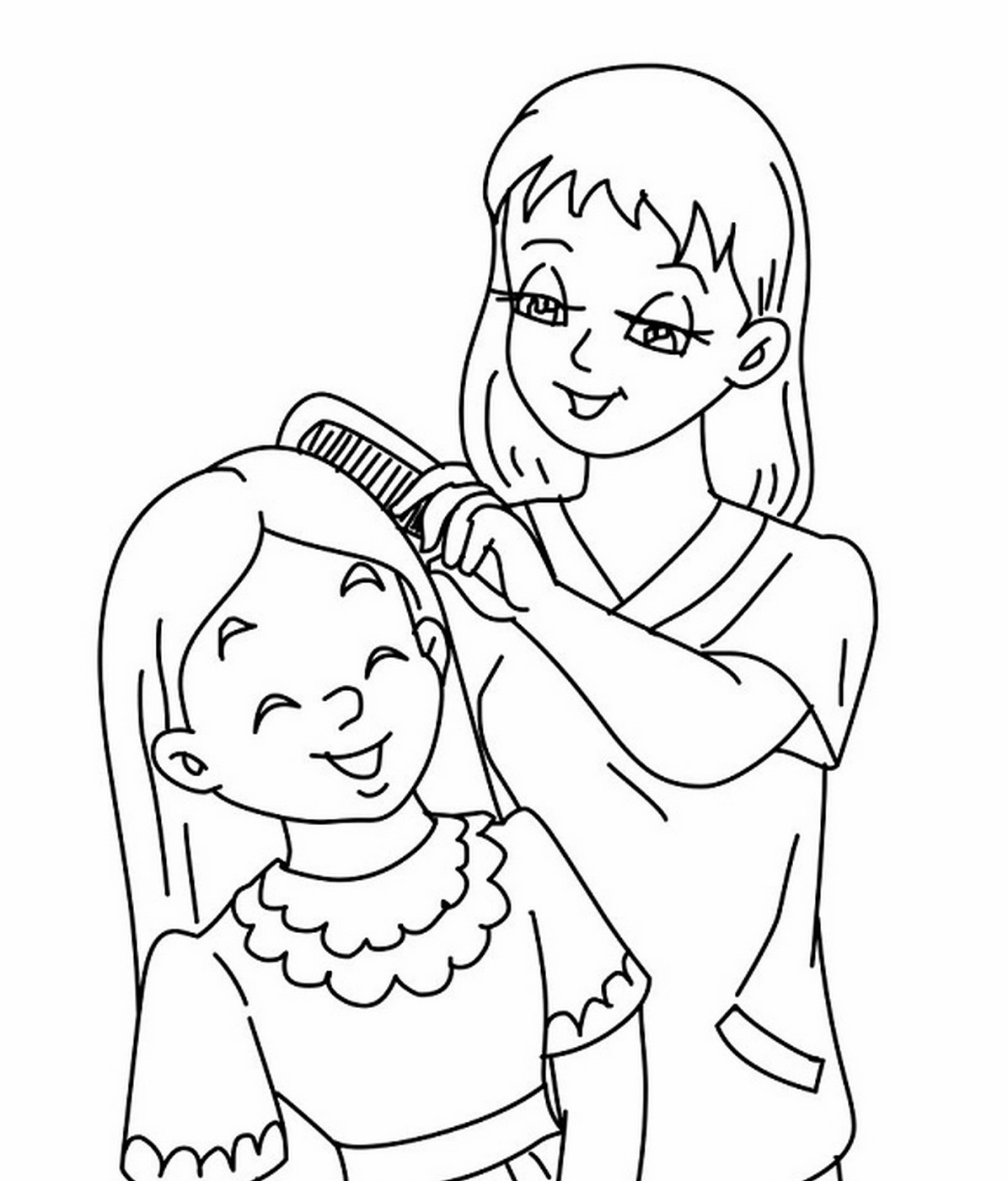 Tranh tô màu gia đình số 2 vui vẻ