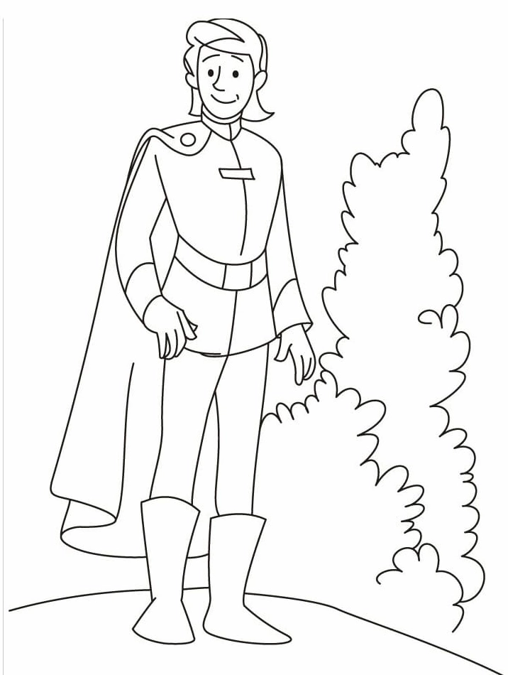 tranh tô màu hoàng tử sánh bước bên váy bé gái