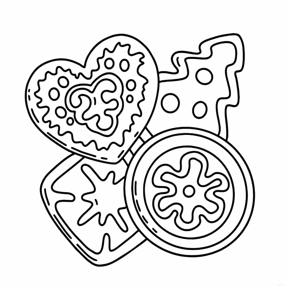 Tranh tô màu kẹo Giáng Sinh hình chiếc gậy quen thuộc ngộ nghĩnh