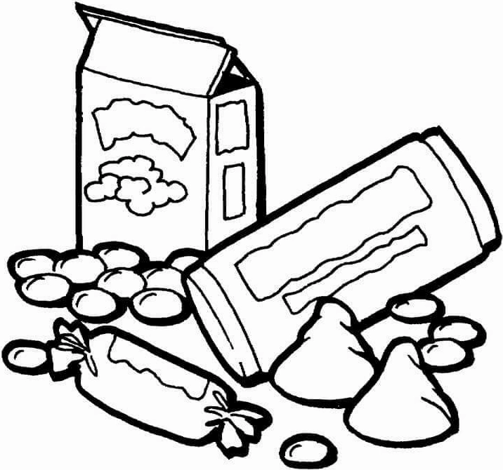 Tranh tô màu kẹo và bánh thơm ngon ngộ nghĩnh