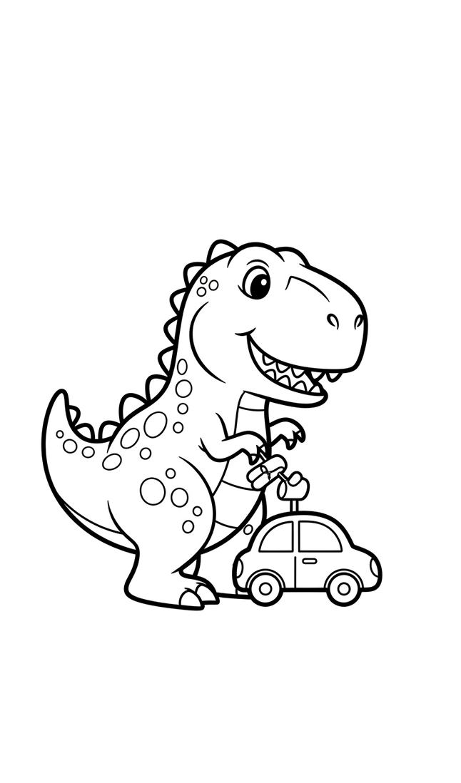 Tranh tô màu khủng long bạo chúa T-Rex 2 sắc nét