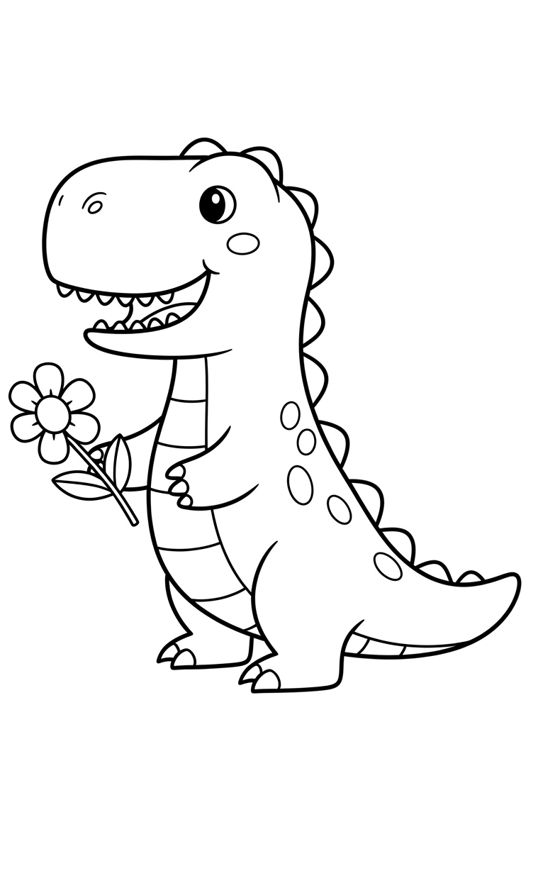 Tranh tô màu khủng long bạo chúa T-Rex 4 oai hùng