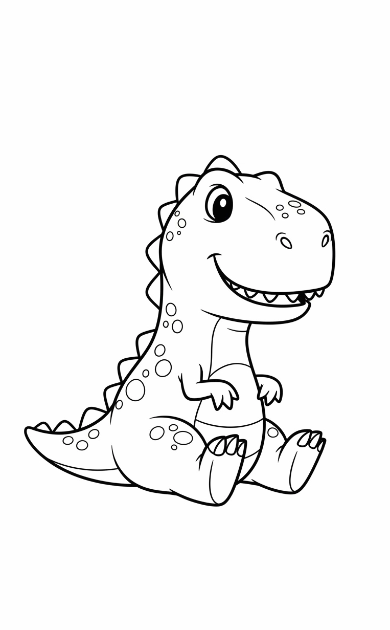 Tranh tô màu khủng long bạo chúa T-Rex 6 dũng cảm