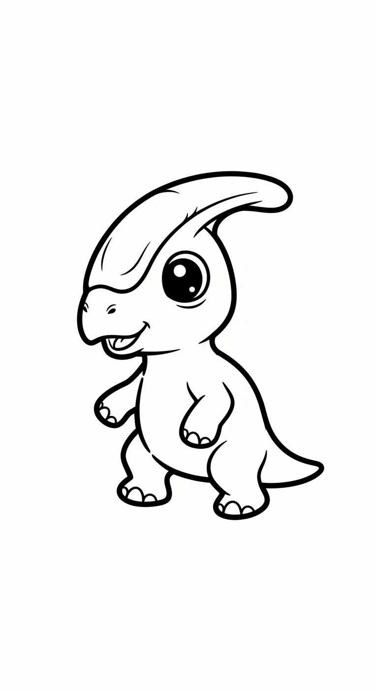 Tranh tô màu khủng long chibi 7 ngơ ngác