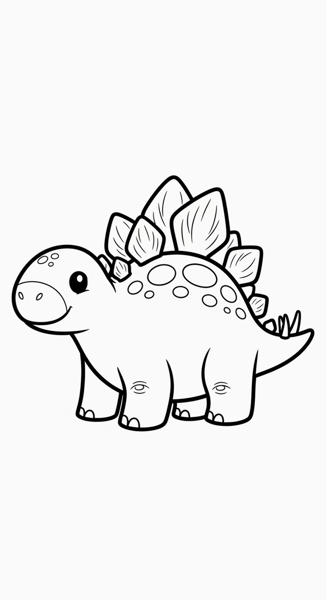 Tranh tô màu khủng long chibi 8 tinh nghịch