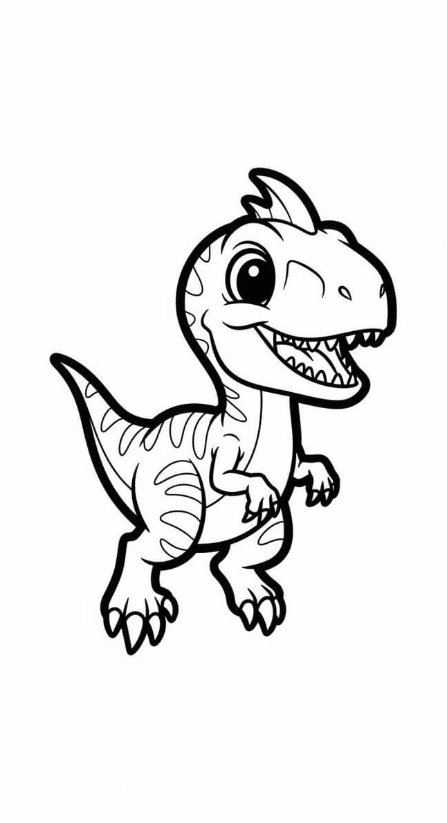 Tranh tô màu khủng long chibi 9 hiền lành