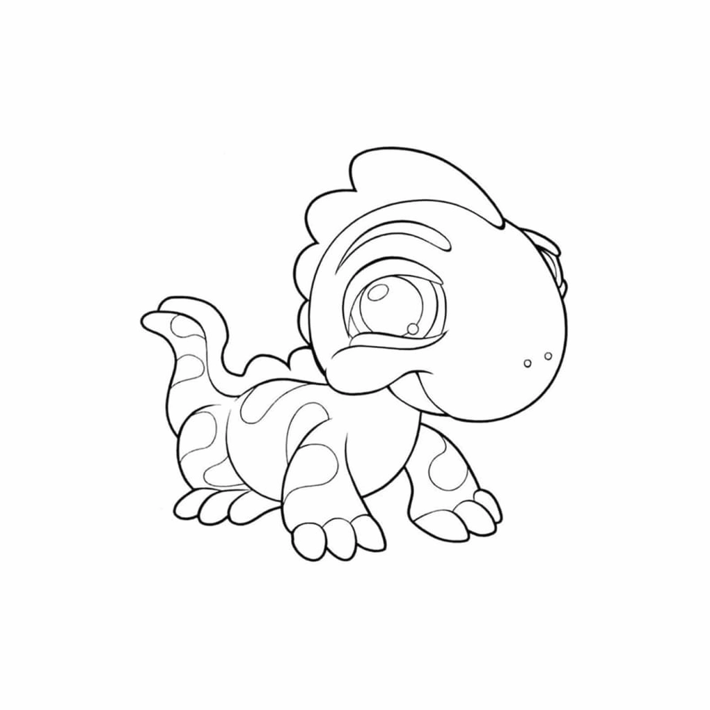 Tranh tô màu khủng long đáng yêu nhỏ rất dễ thương