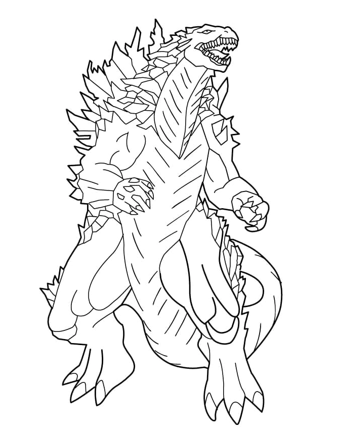 tranh to màu khủng long godzilla khổng lồ dũng mãnh