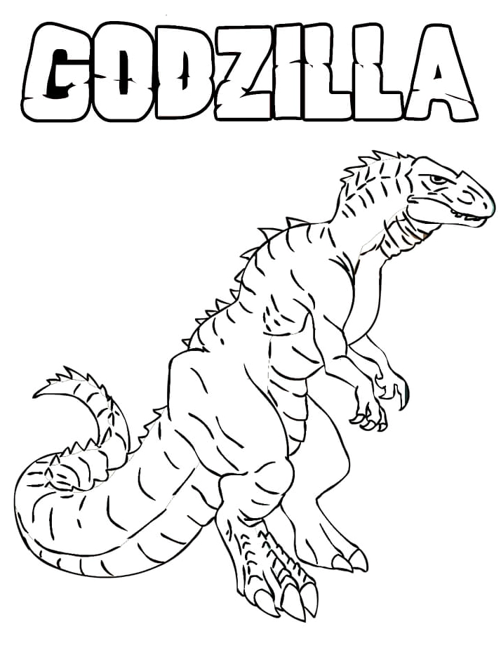 tranh to màu khủng long godzilla quái vật to lớn bách chiến bách thắng