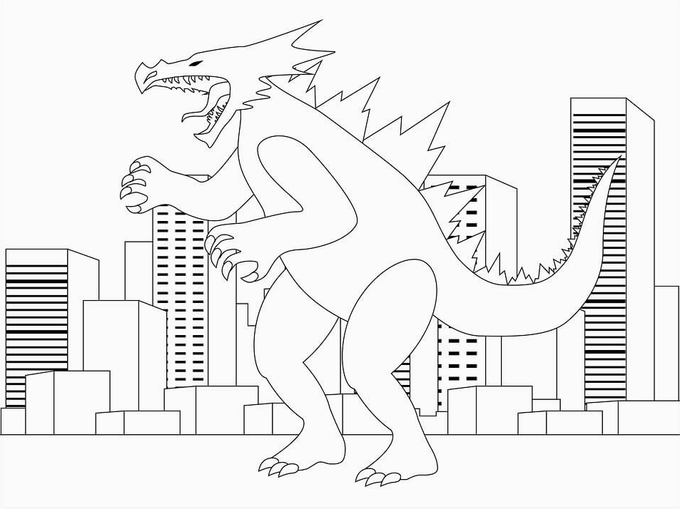 tranh to màu khủng long godzilla với ánh nhìn đáng sợ