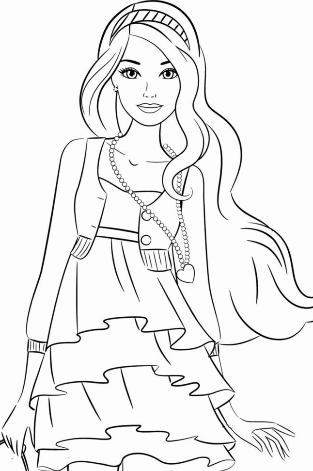 Tranh tô màu ngôi nhà búp bê barbie dễ thương 5