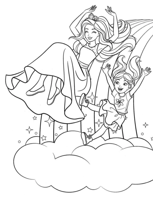 Tranh tô màu ngôi nhà búp bê barbie dễ thương 9