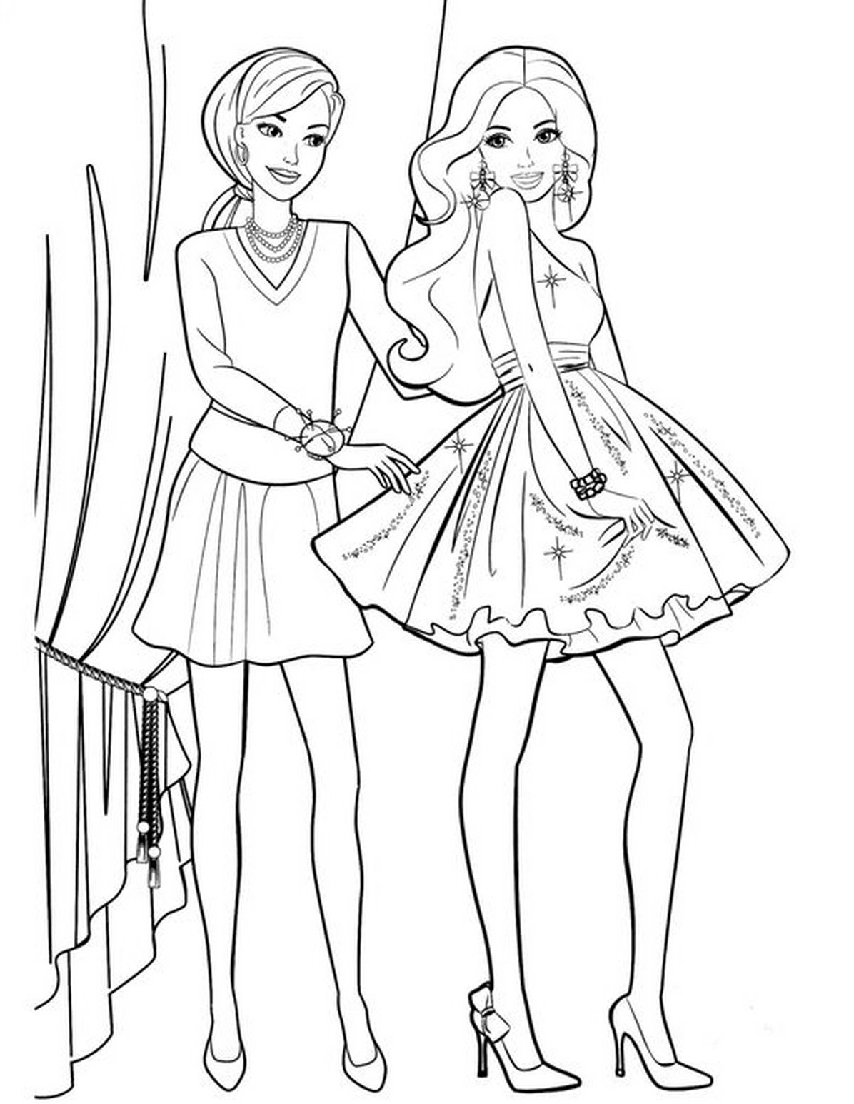 Tranh tô màu ngôi nhà búp bê barbie số 2