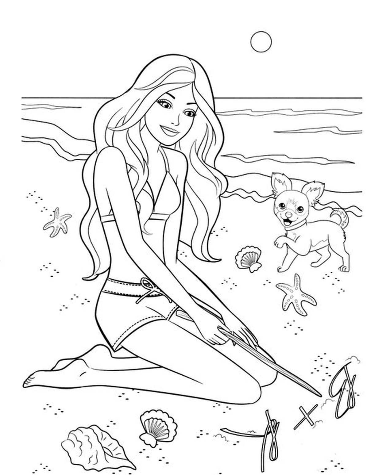 Tranh tô màu ngôi nhà búp bê barbie số 4