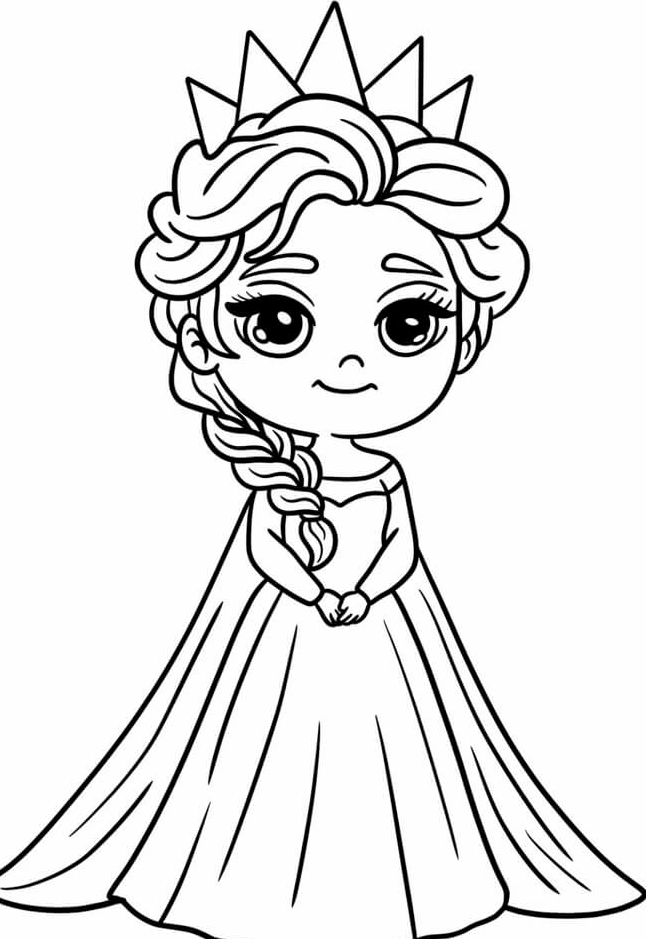 Tranh tô màu ngôi nhà búp bê chibi số 1