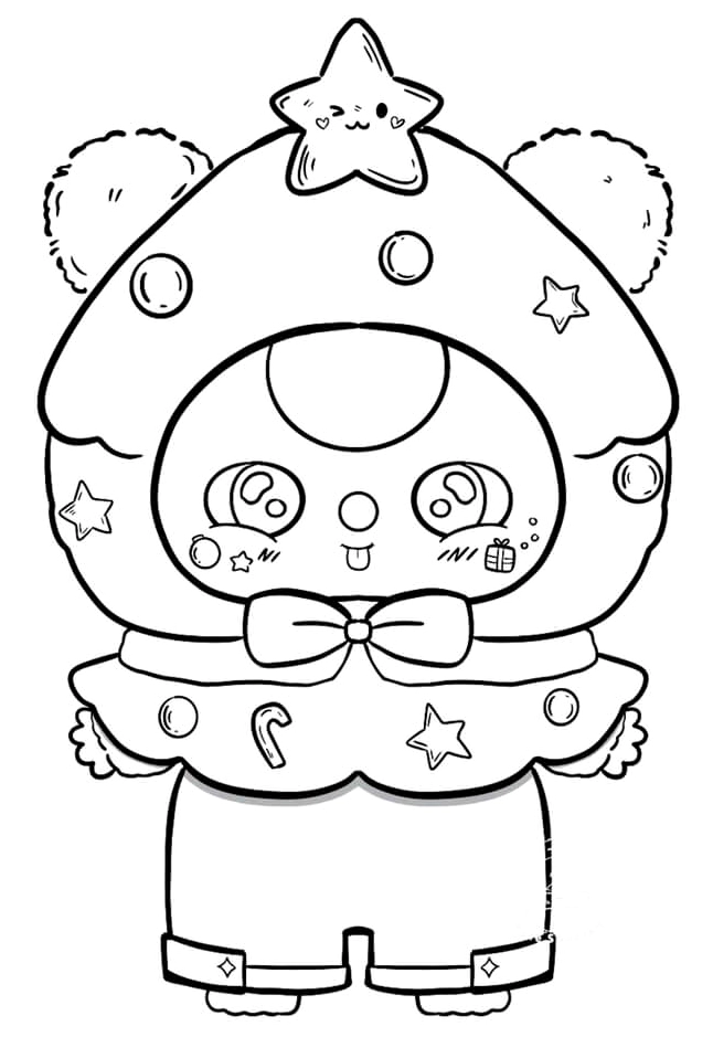 Tranh tô màu ngôi nhà búp bê chibi số 4