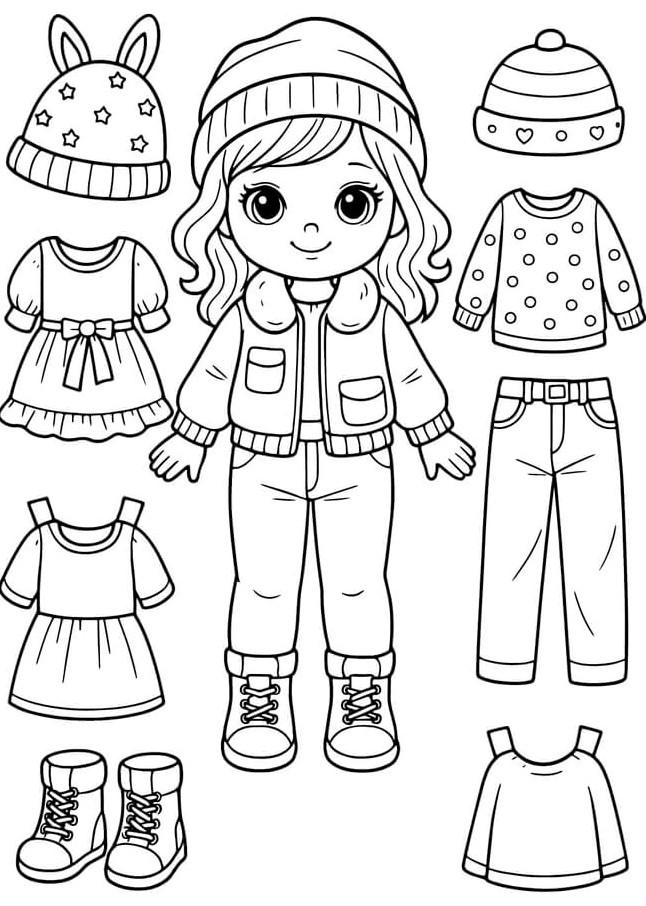 Tranh tô màu ngôi nhà búp bê giấy đẹp 10