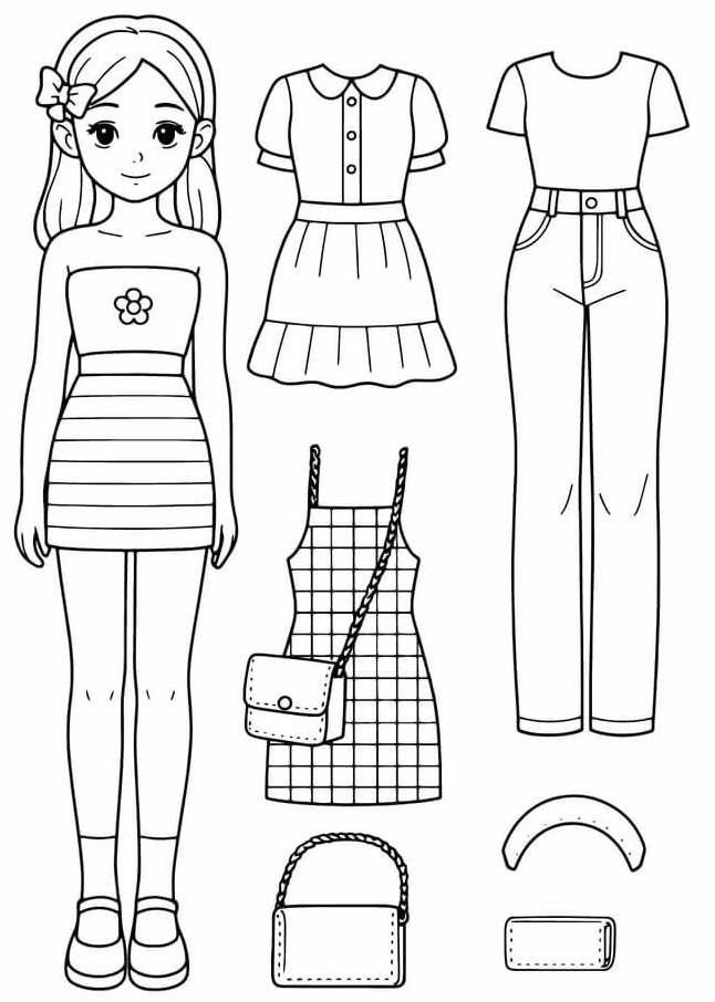 Tranh tô màu ngôi nhà búp bê giấy đẹp 4