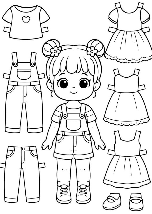 Tranh tô màu ngôi nhà búp bê giấy đẹp 6