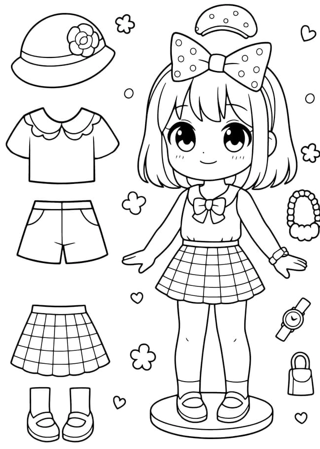 Tranh tô màu ngôi nhà búp bê giấy đẹp 7