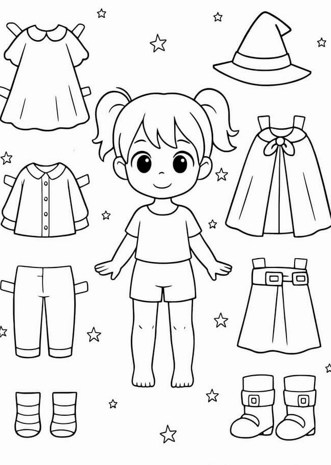 Tranh tô màu ngôi nhà búp bê giấy đẹp 8