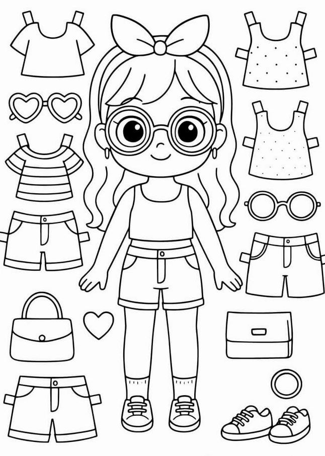 Tranh tô màu ngôi nhà búp bê giấy đẹp 9