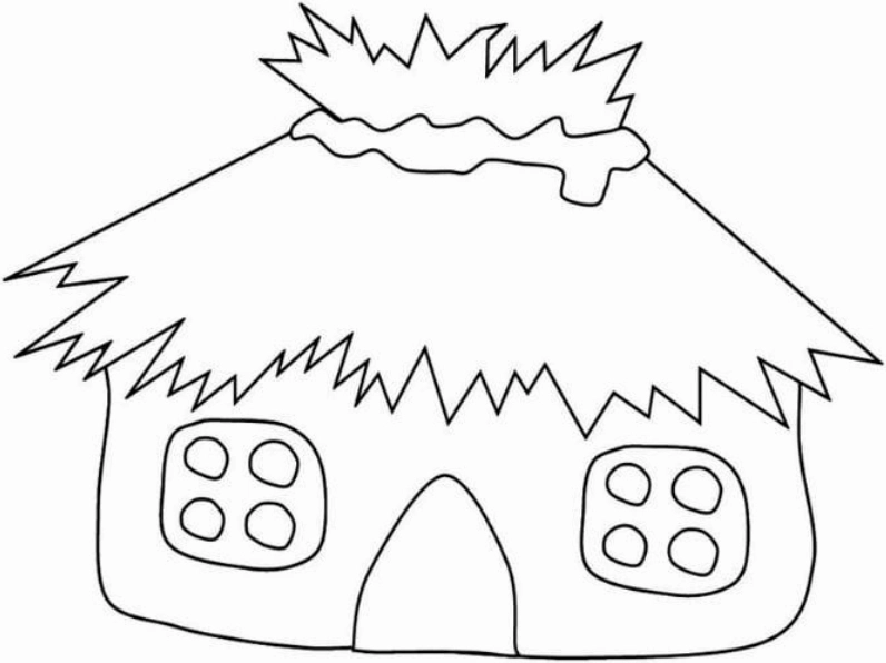 tranh tô màu ngôi nhà cho bé có con vật